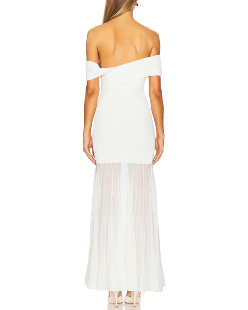 Off Shoulder White Maxi Dress - Image 3