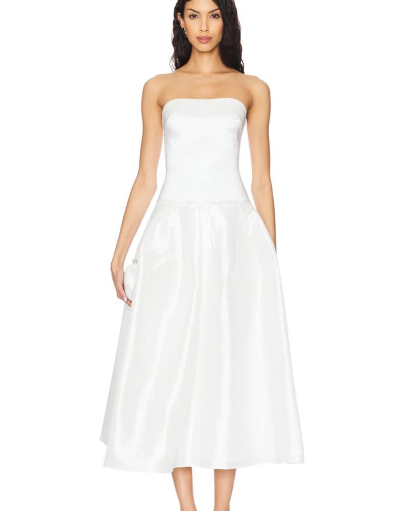 White Strapless Dress - Revolve - Image 1