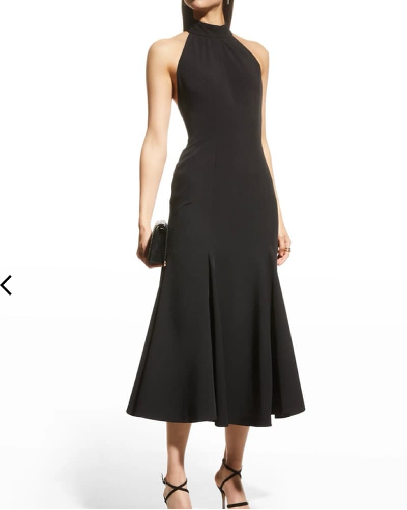 Black Halter Milly Midi Dress - Image 1
