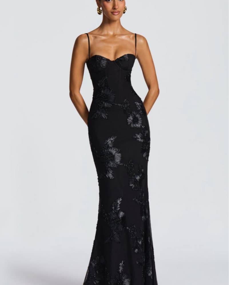 Glamorous Floral Mermaid Gown - Image 3