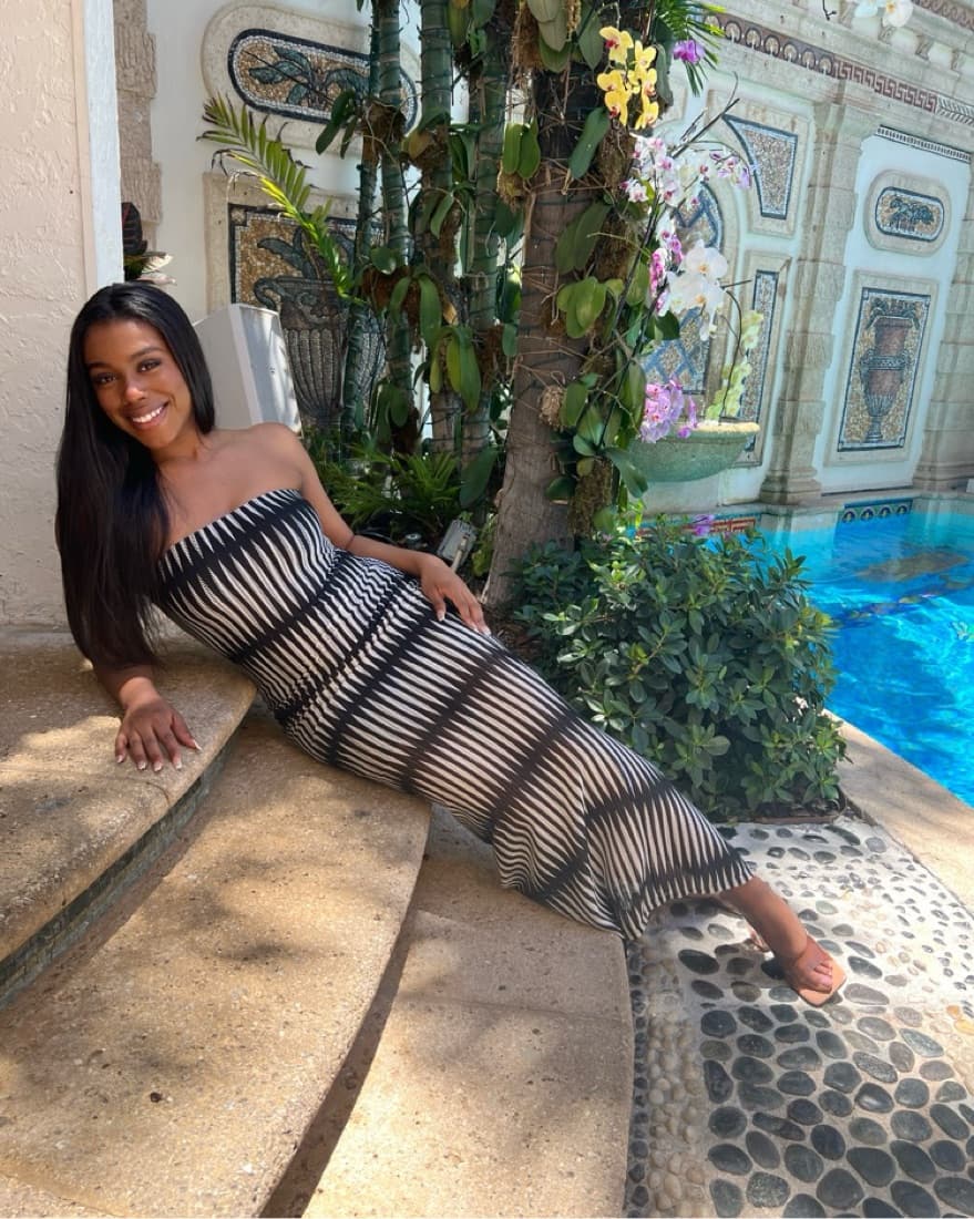 Zizi Black and White Maxi Dress - Image 3