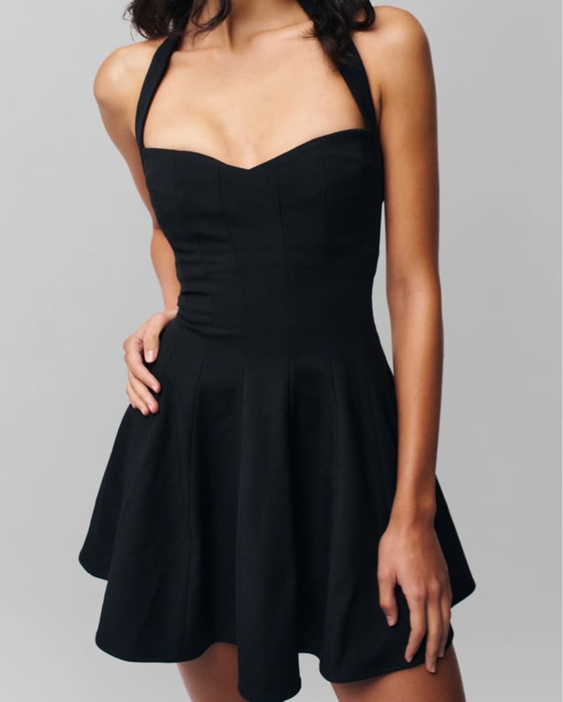 Guizio Black Halter Dress - Image 1
