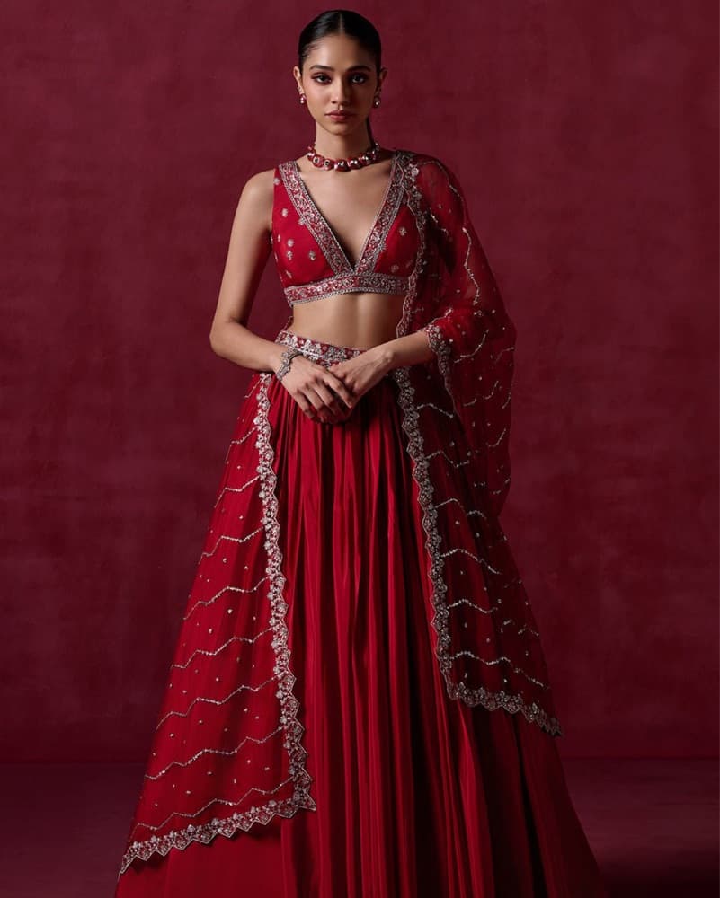 Beautiful Red Lehenga - Image 3