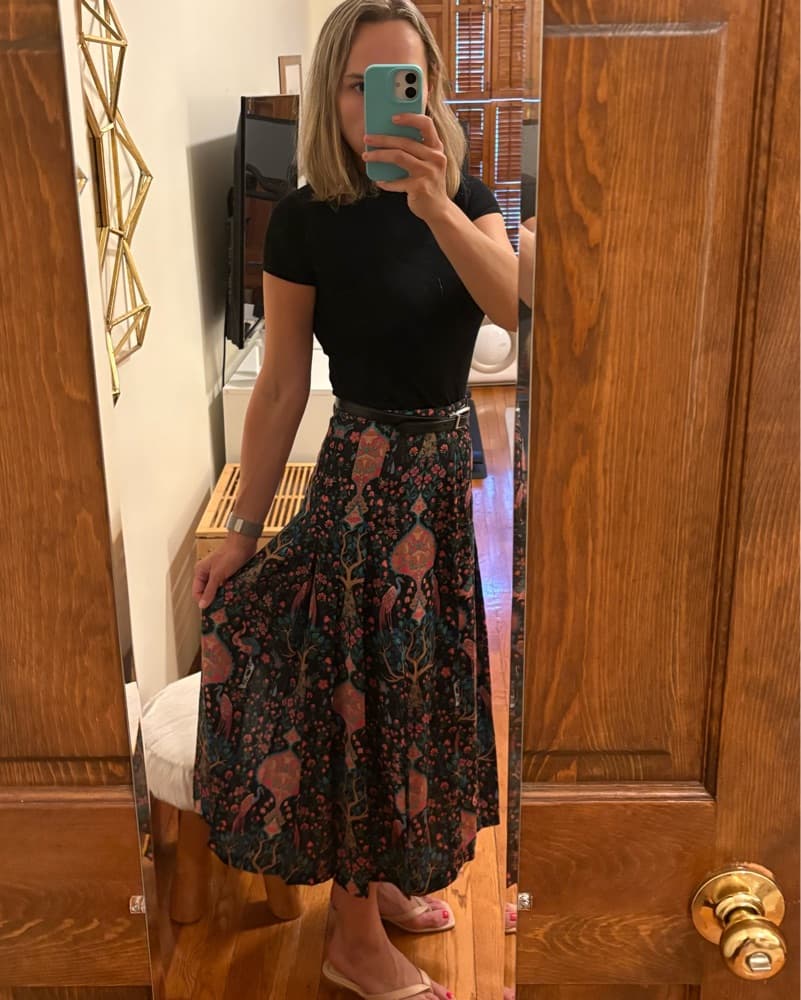 Sandro Printed Silk Skirt - Image 2