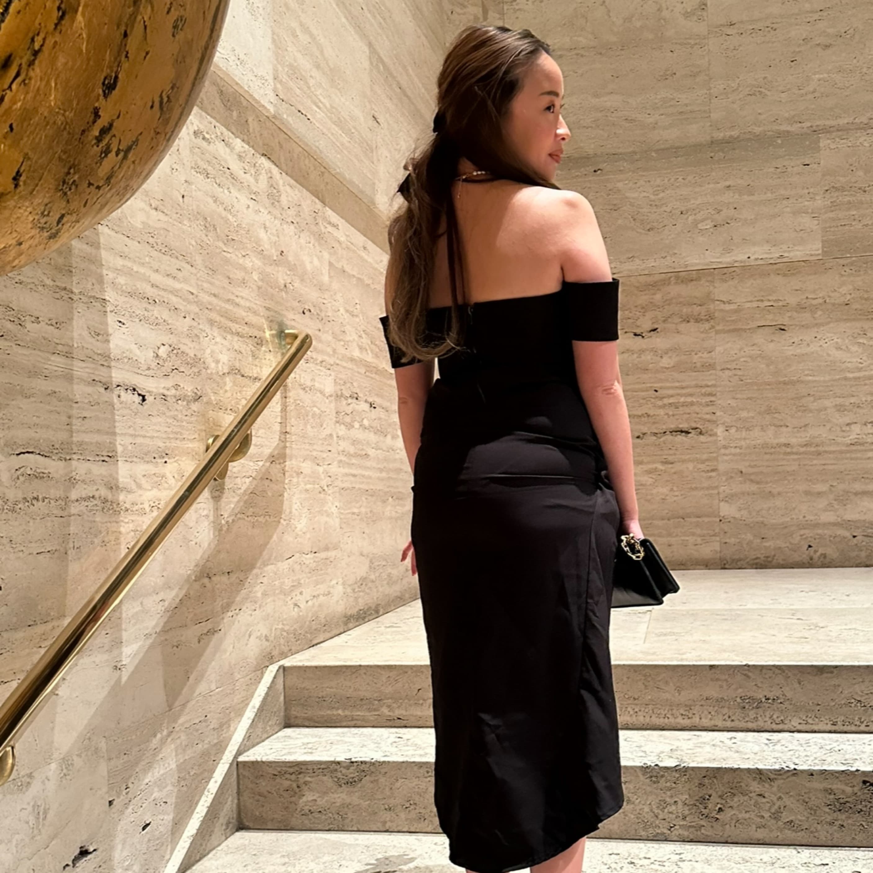 White Fox Boutique Black Midi Dress - Image 2