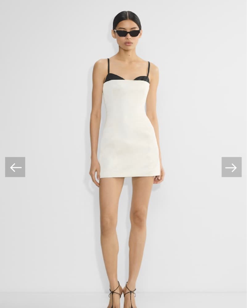 Aritzia White & Black Satin Dress - Image 2