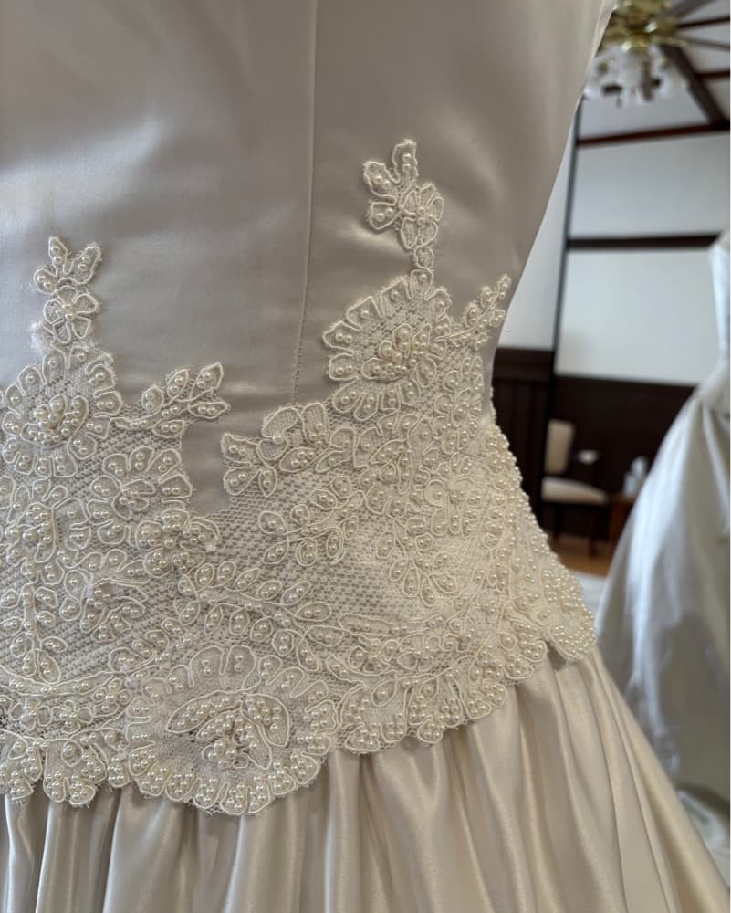 Vintage Satin Bridal Ballgown - Image 3