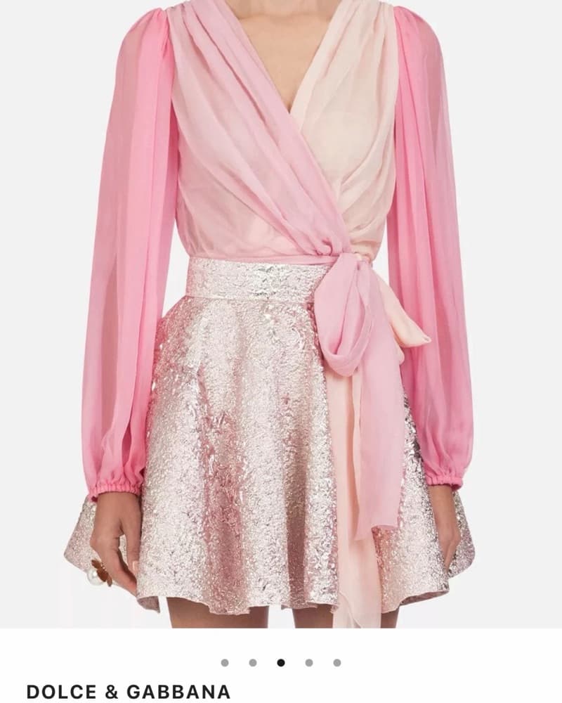 Elegant Pastel Chiffon Wrap Dress - Image 2