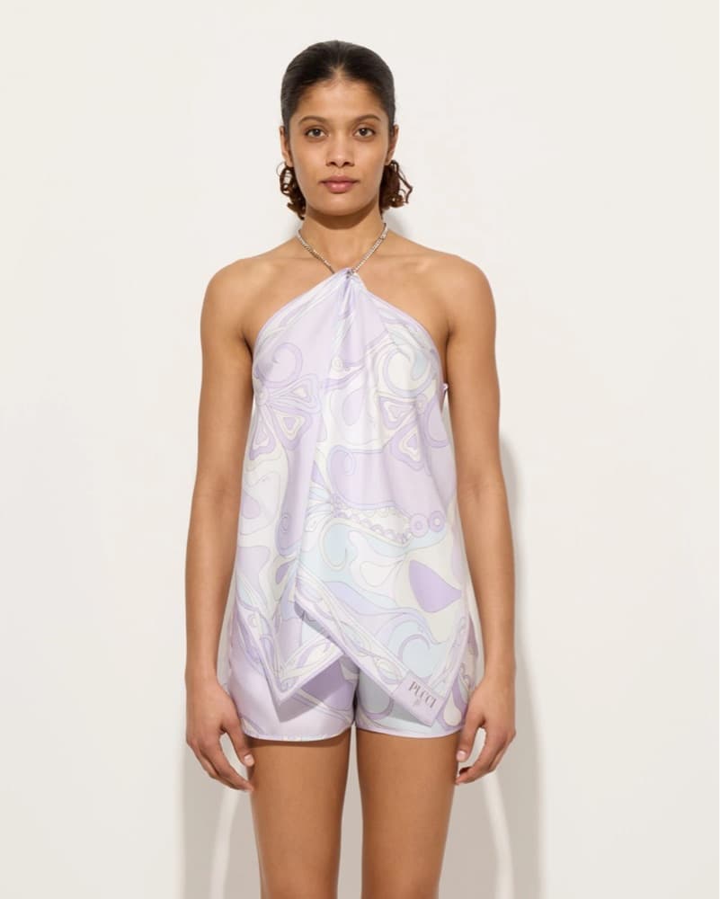 Pucci Orchidee Print Paint Top Lavender  - Image 2