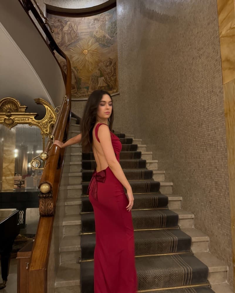 Tiger Mist Long Backless Zita Dress - Image 2