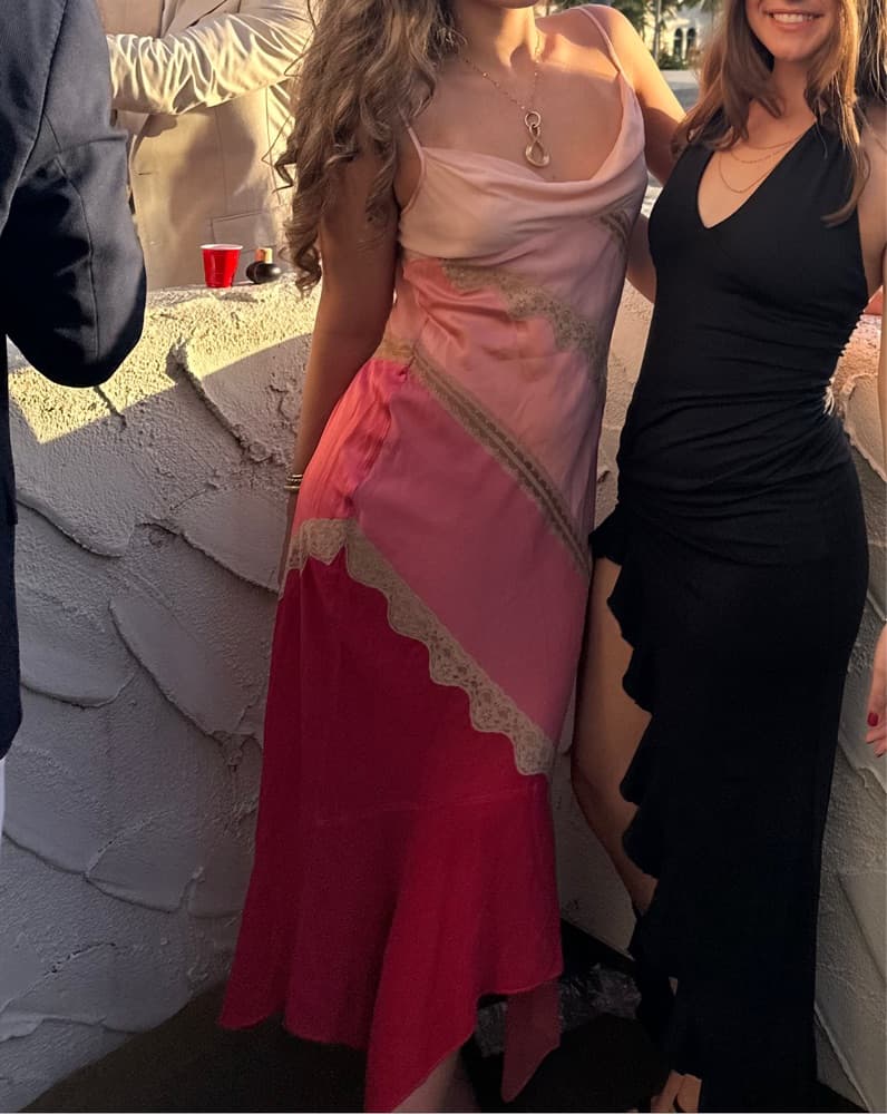 Vintage VS See Through Pink Silk Dress - Image 1