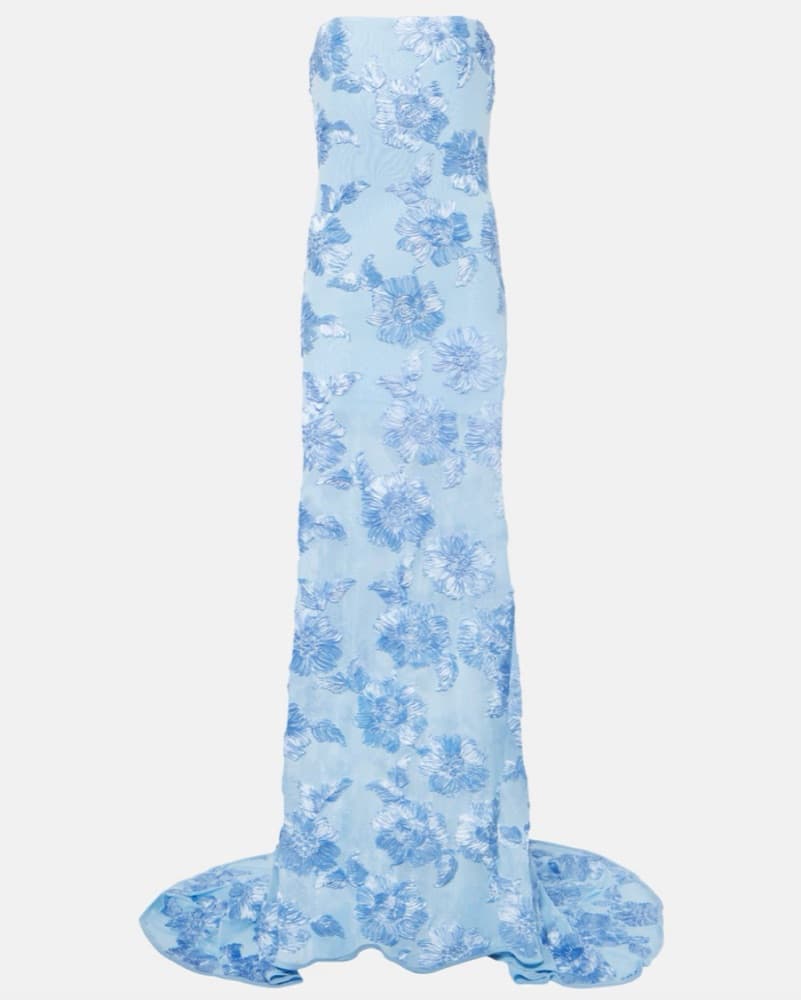 Rotate Alberty Floral-Appliqué Mesh Gown - Image 4