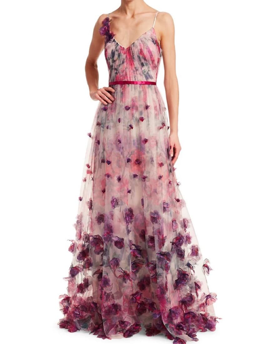 Marchesa Notte Floral Ballgown - Image 2