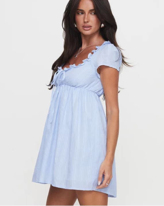 Monsterrat Mini Dress Blue - Image 3