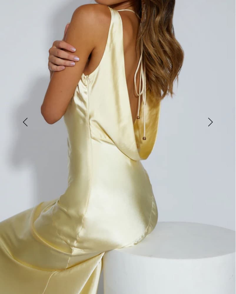 Hello Molly Butter Yellow Satin Dress - Image 2