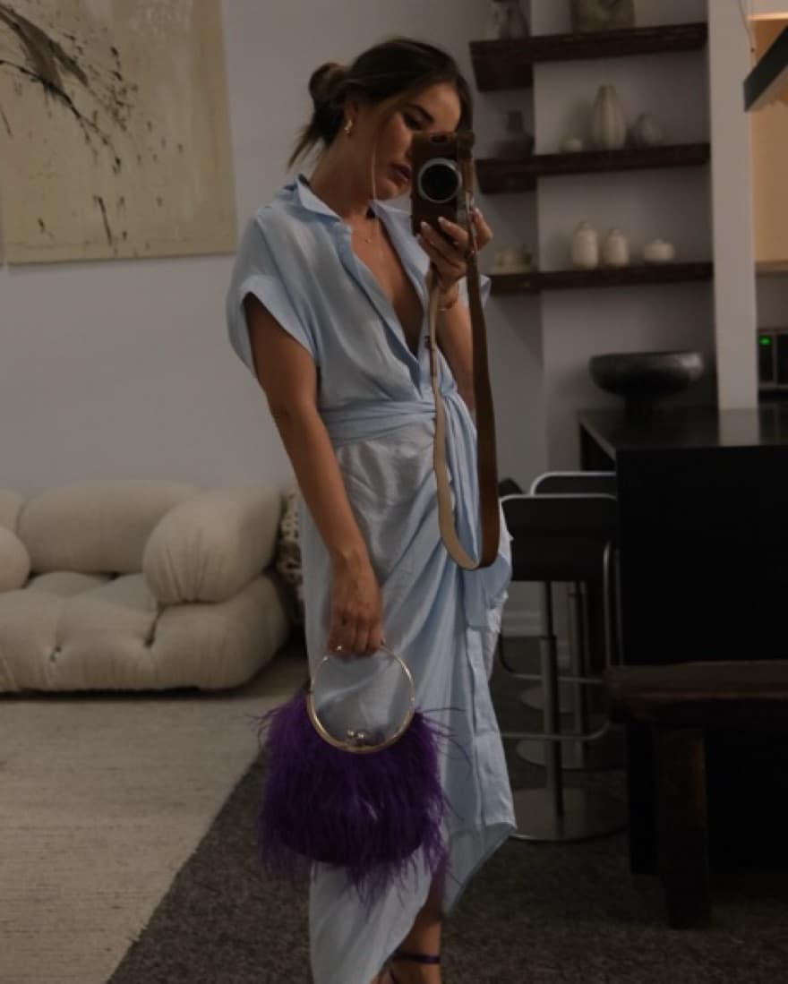 Tori Dress In Delicate Blue  - Image 5