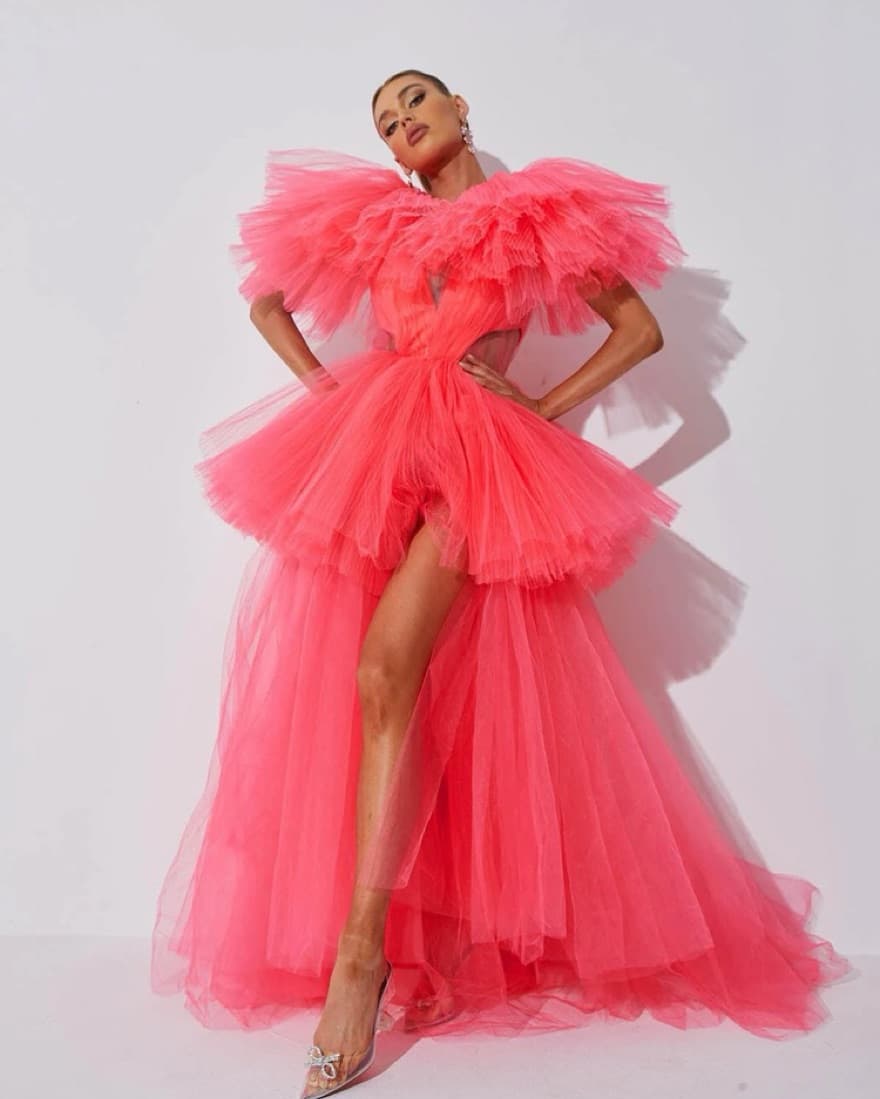 Bibi Plunge Cutout Tulle Dress - Image 3