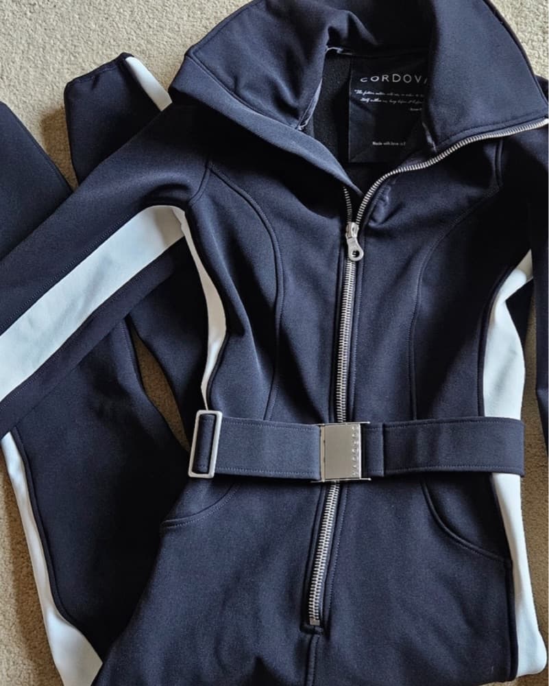 Cordova Black Belted Stripe Ski Suit - Image 6