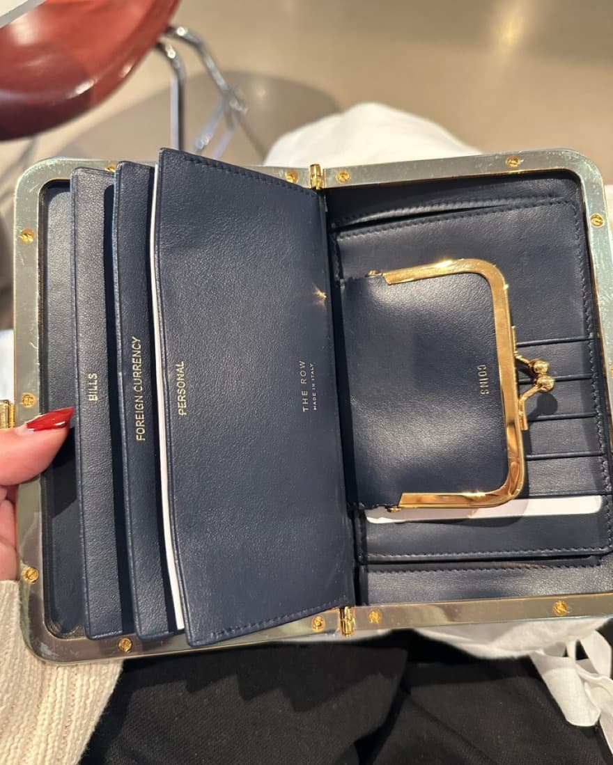 The row Navy Blue Miniaudiere Clutch - Image 2