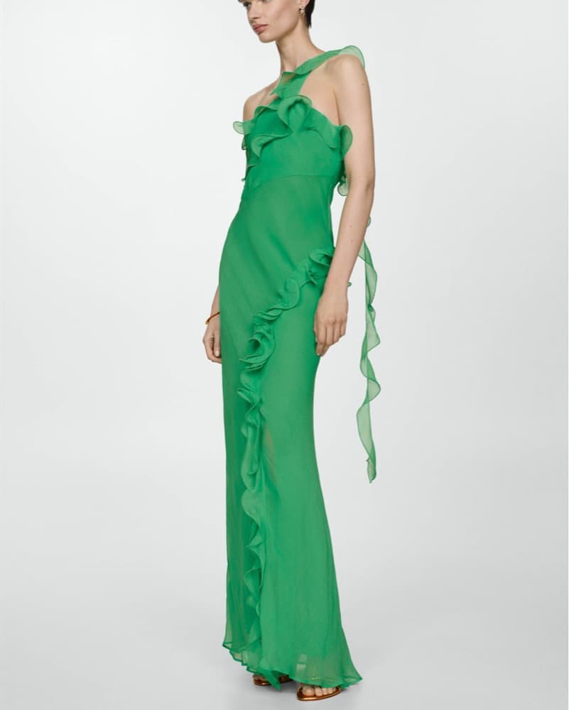 Mango Asymmetrical Ruffle Dress - Image 4