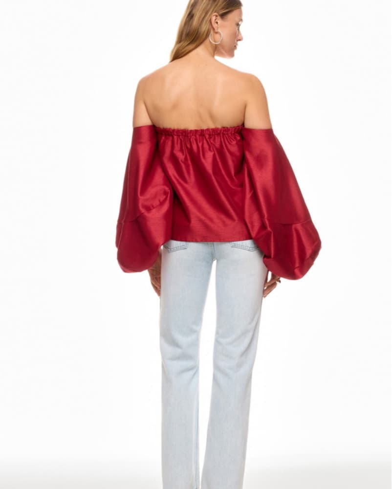 Rosie Assoulin Balloon Top - Vibrant Red - Image 4