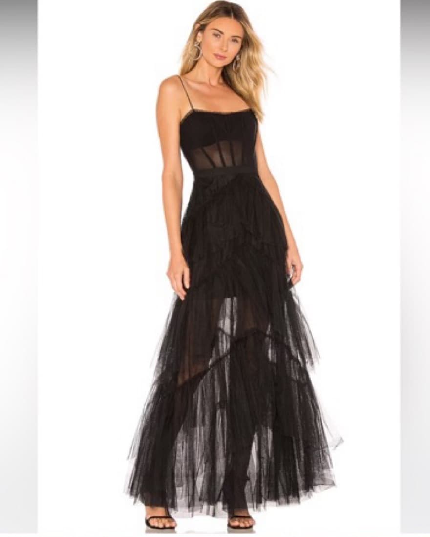 BCBG Black Tulle Gown - Image 1
