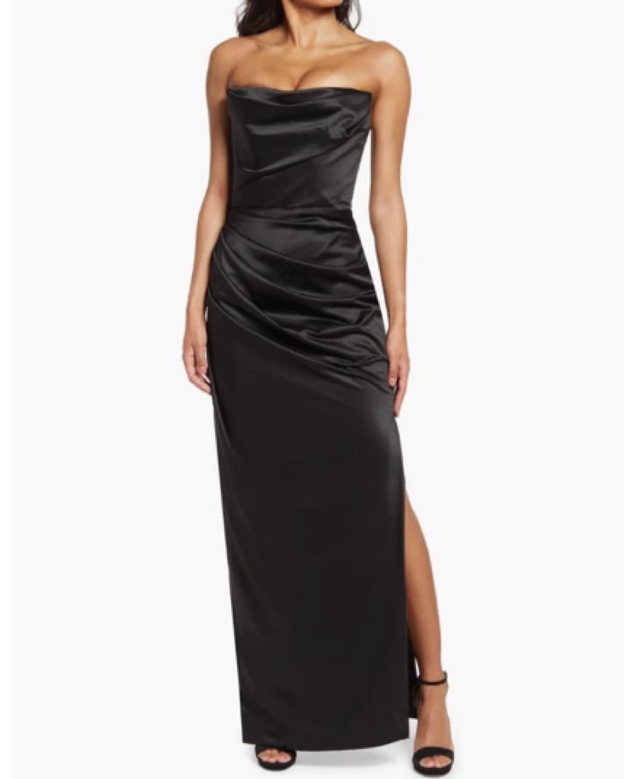 House Of CB Black Satin Corset Gown - Image 2