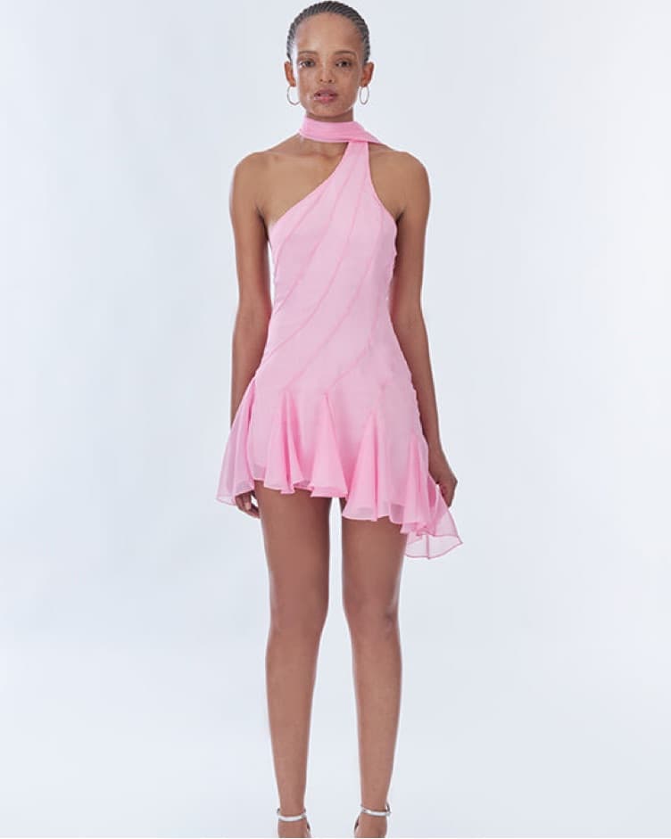 Onarin asymmetric scarf mini dress - Image 3