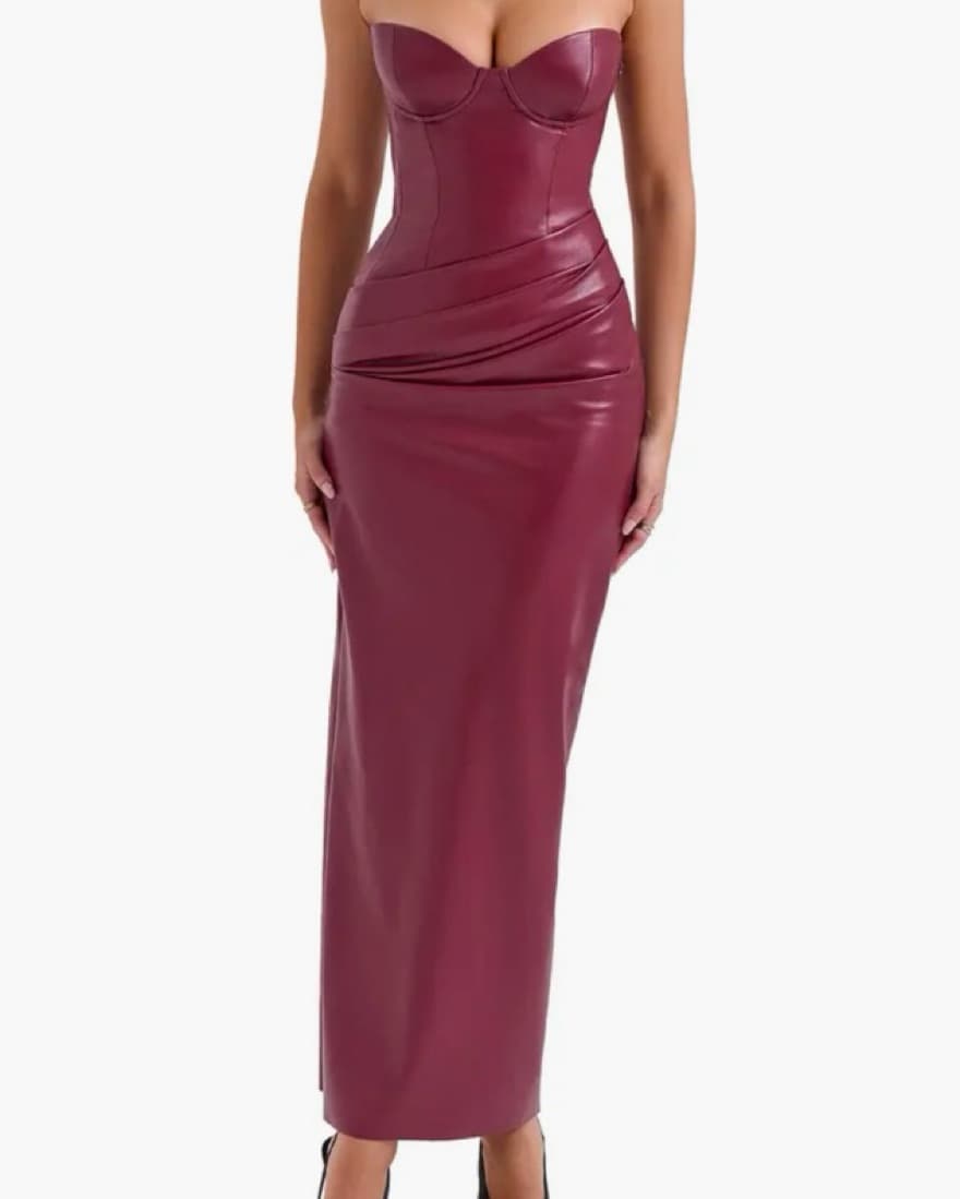 House Of CB Juliana Corset Leather Gown - Image 1