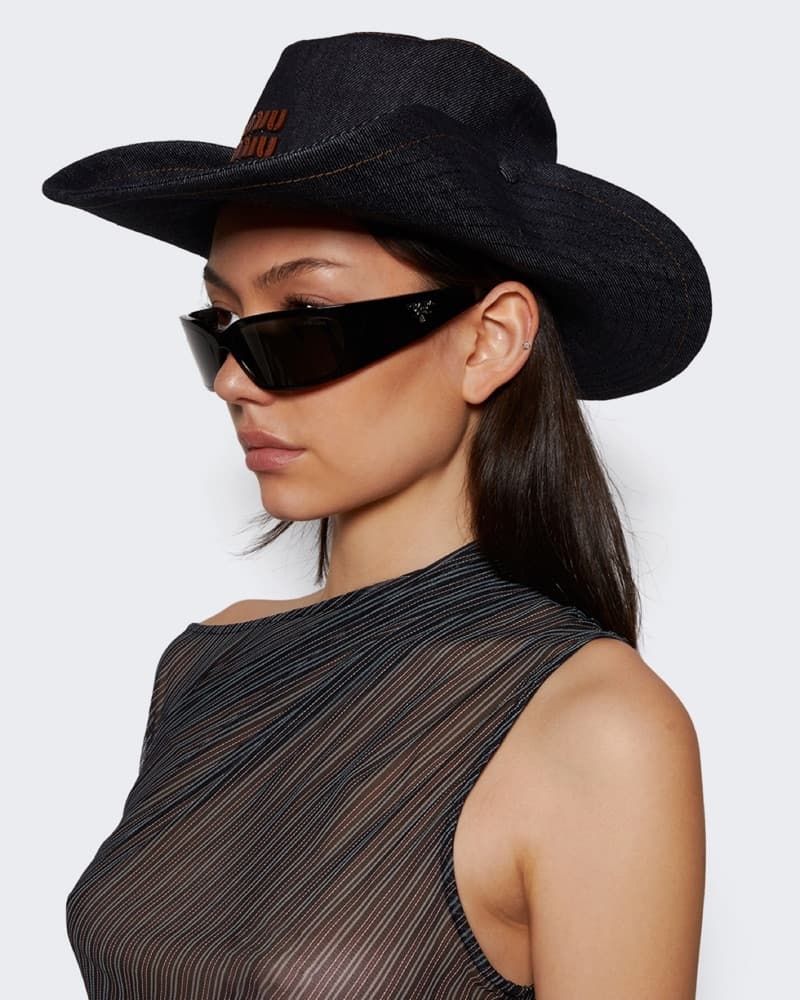 Miu Miu Denim Cowboy Drill Hat  - Image 3