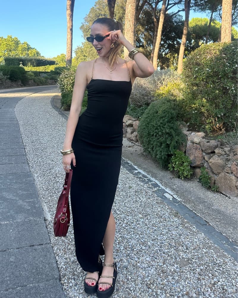 Sleek and Sultry Black Estella Gown - Image 1