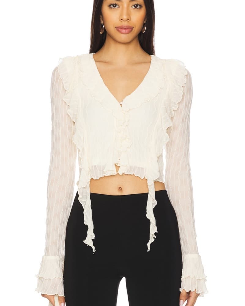 Ivory MORE TO COME Ruffle Top - Image 3