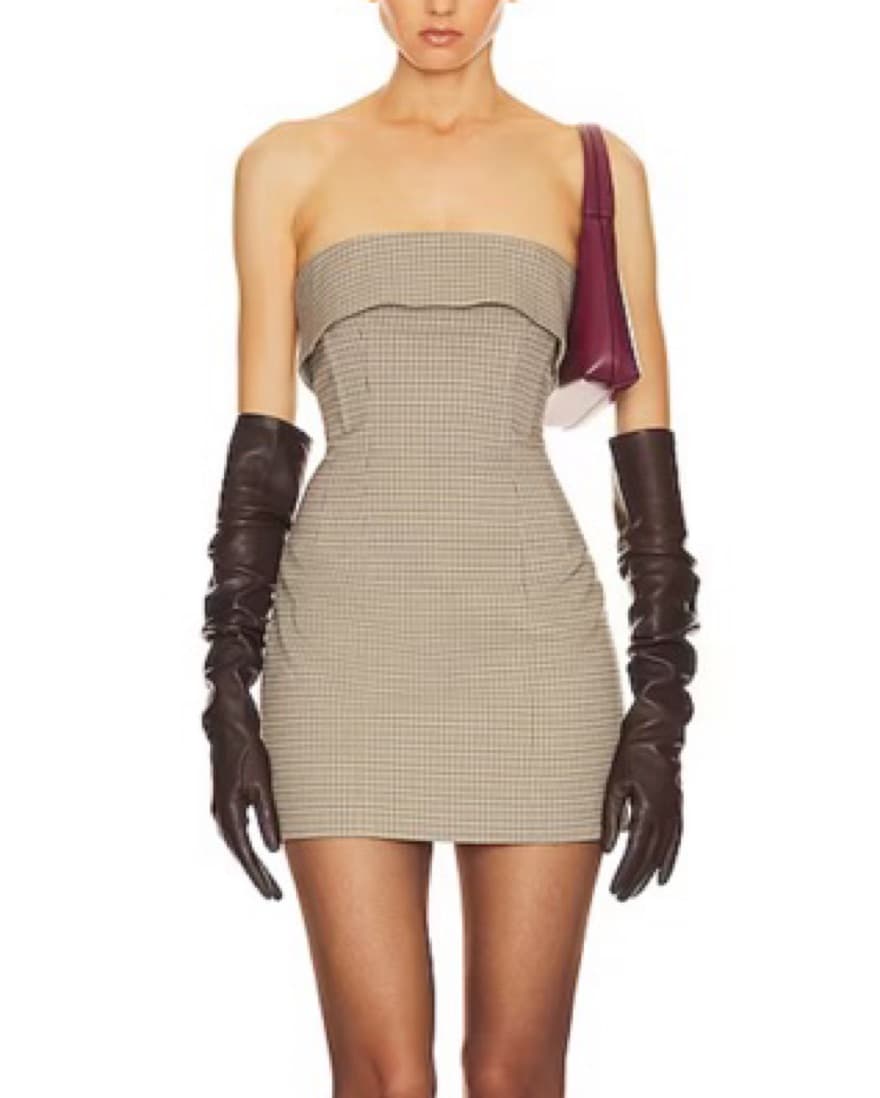 Helsa Plaid Mini Suit Dress - Image 1