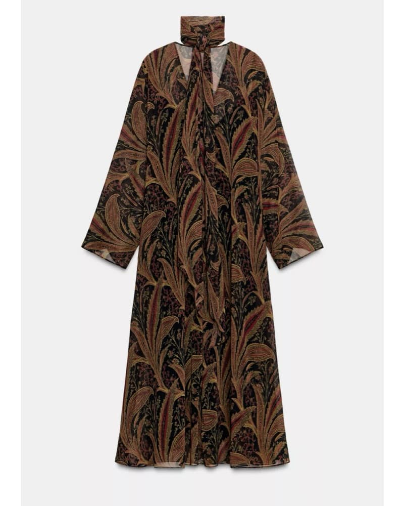 Flowy Paisly Western Dress - Image 5