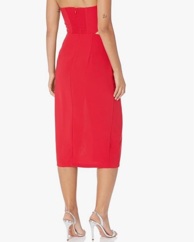 Amanda Uprichard Kloss Red Midi Dress - Image 2