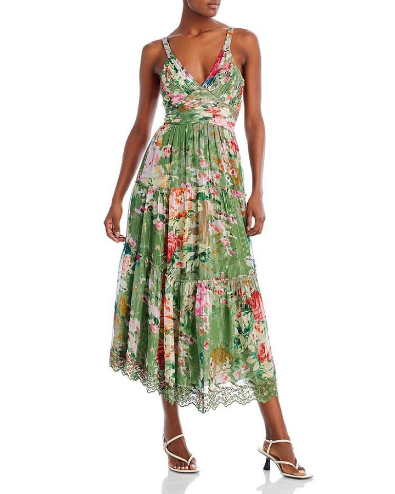 Hemant and Nandita Metallic Floral Dress - Image 2