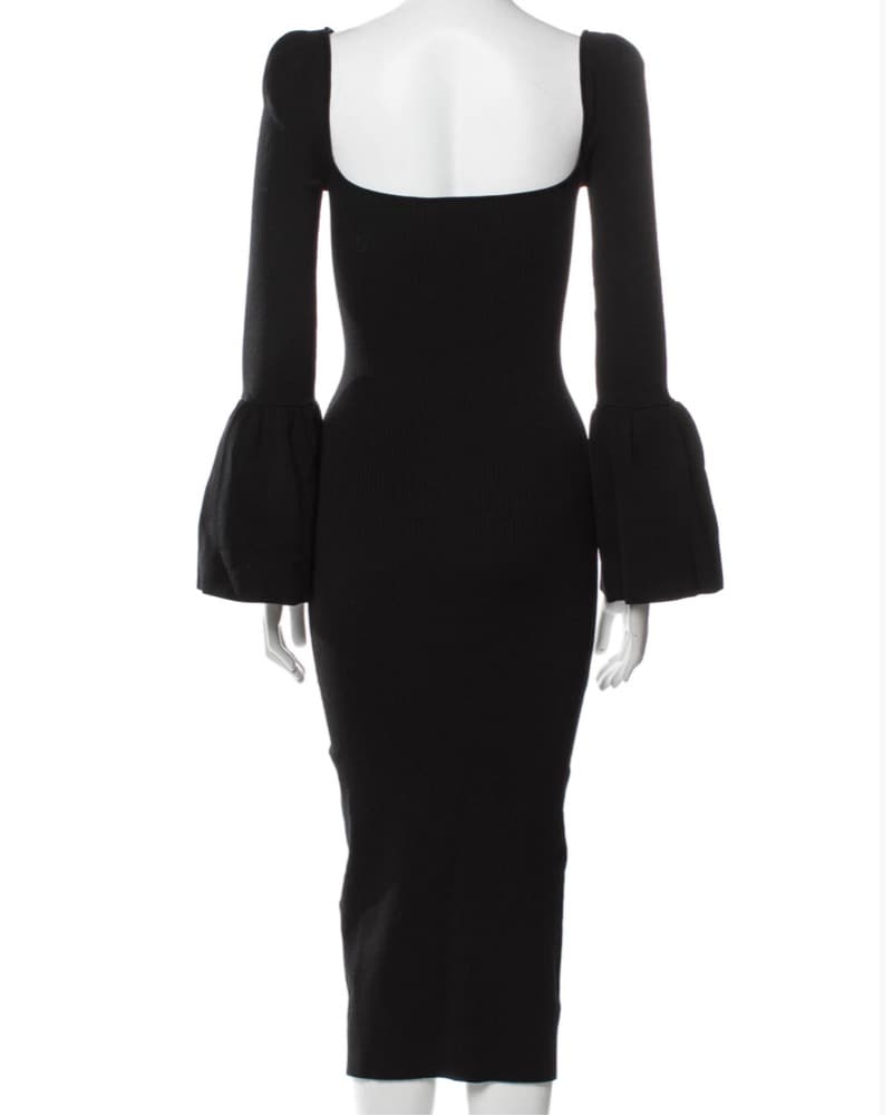 Self-Portrait Black Midi Dress - Image 2