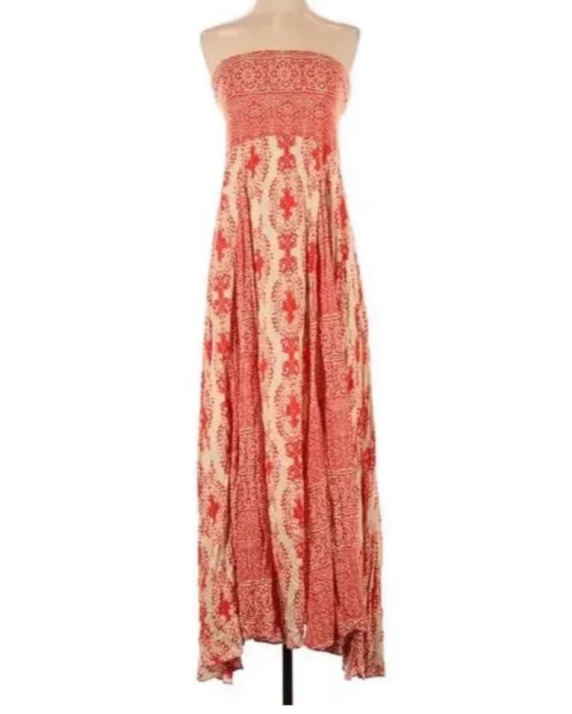 Free People Orange Boho Maxi Dress - Image 1