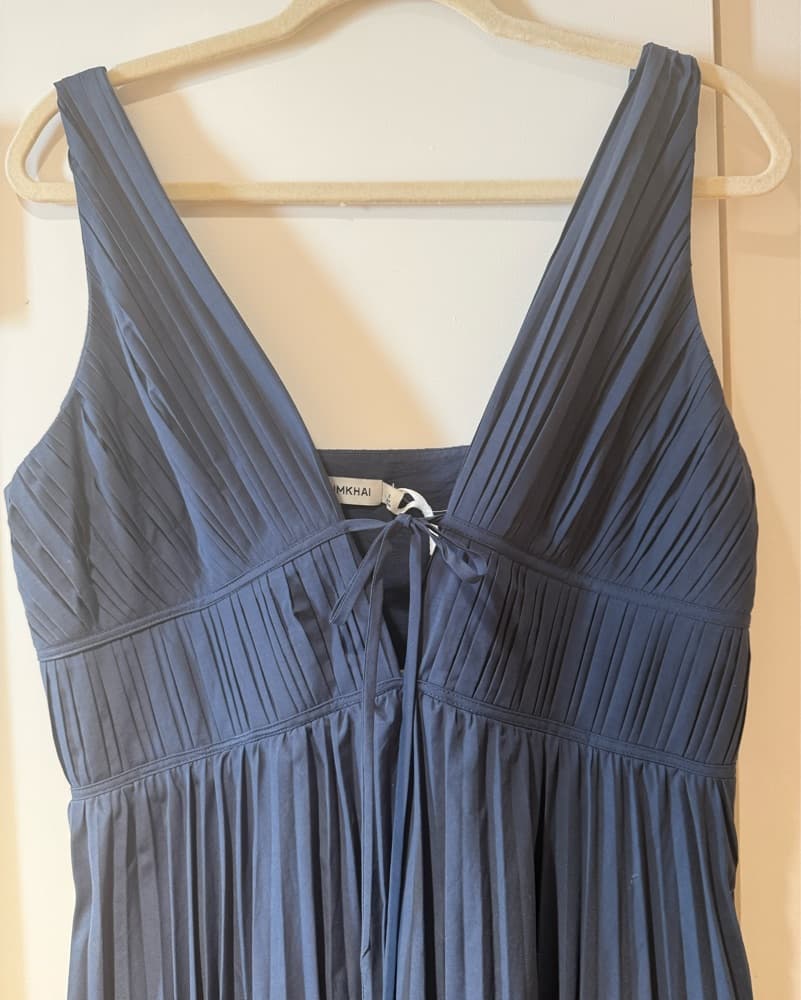 Simkhai Stephanie Pleated Dress - Navy - Image 4