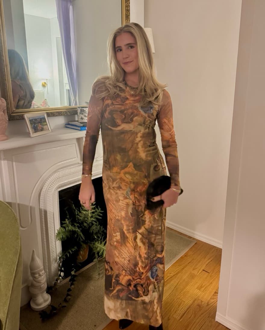 Antique Print Maxi Dress - Image 1