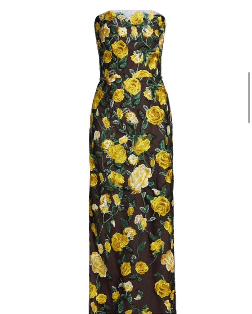 Marchesa Notte Floral Embroidered Gown  - Image 2