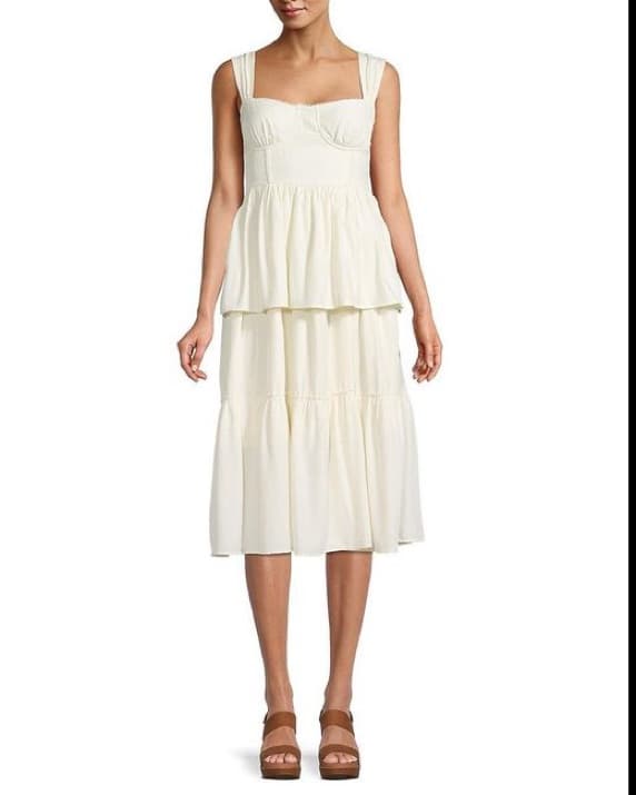WeWoreWhat Corset Tiered Midi Dress - Image 2