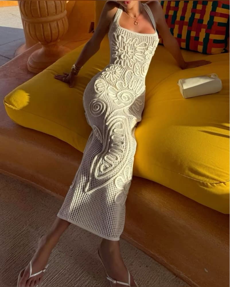 Cult Gaia Nissa Crochet Knit Dress - Image 1