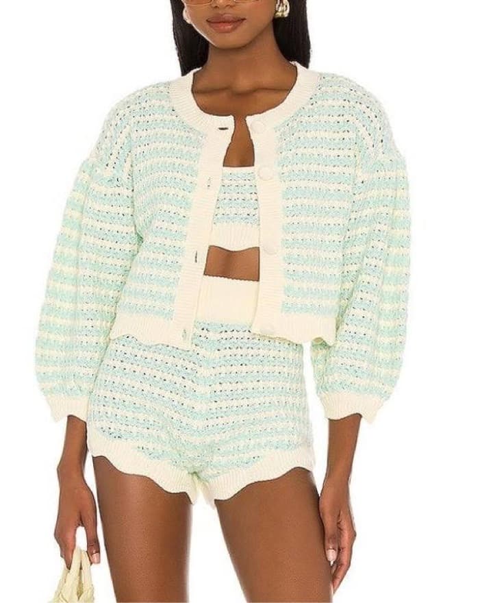For Love & Lemons Stripe Knit Cardigan - Image 1
