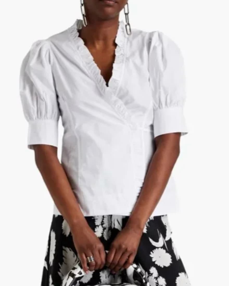 Ganni Ruffled Poplin Blouse - Image 1