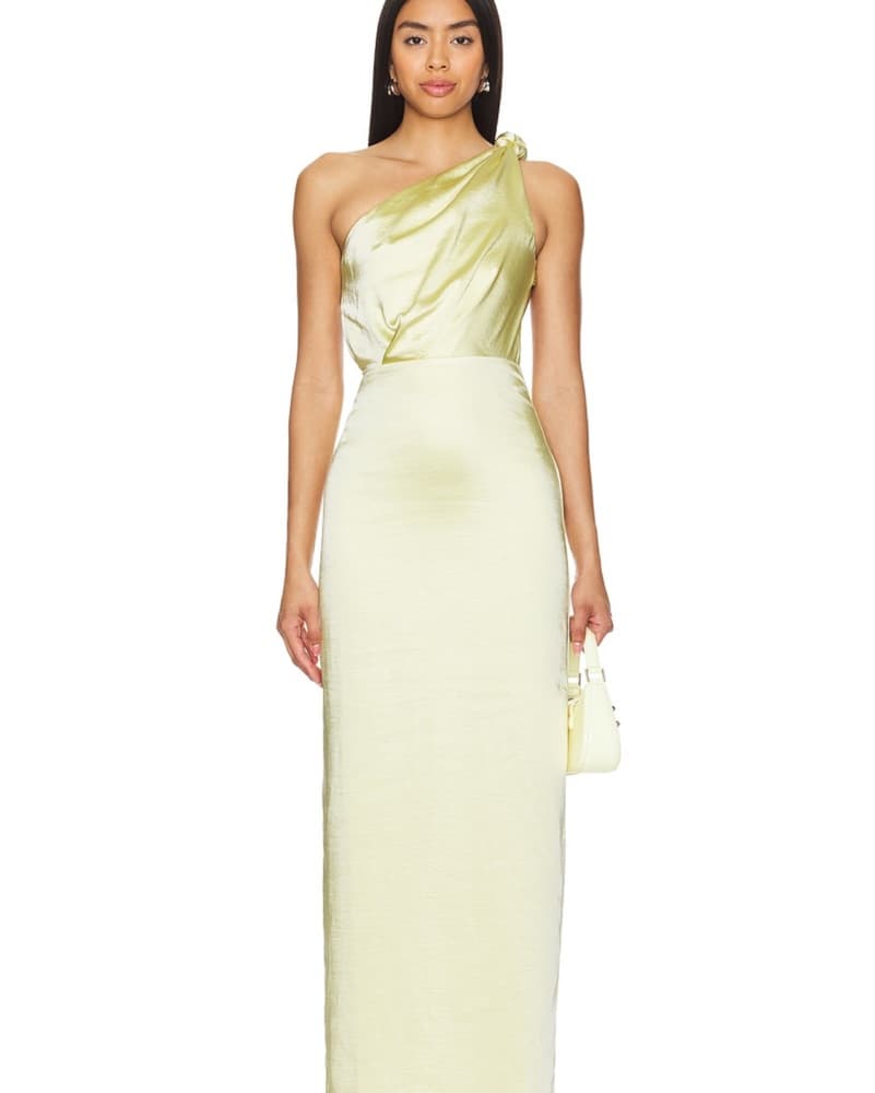 Chic One-Shoulder Satin Gown - Image 2
