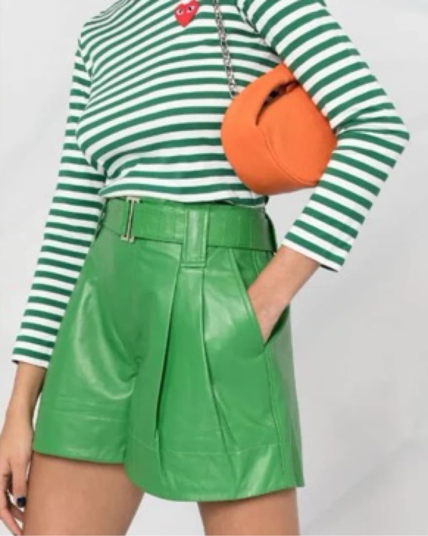 GANNI Kelly Green Shorts - Image 1