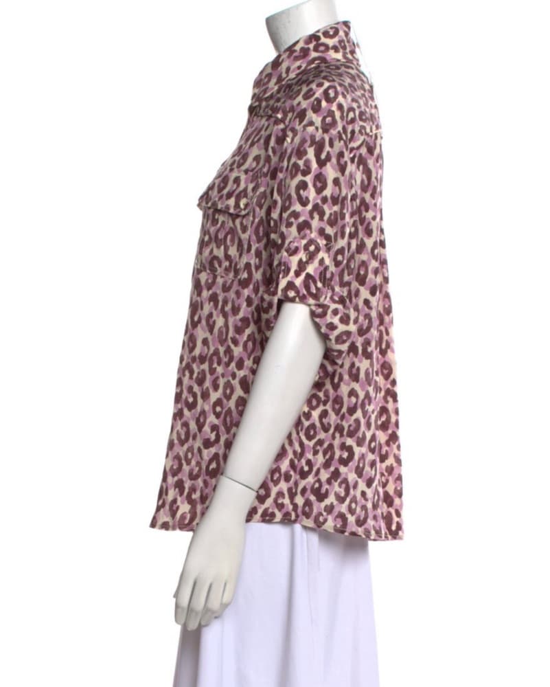 Zimmermann Leopard Silk Shirt M - Image 3