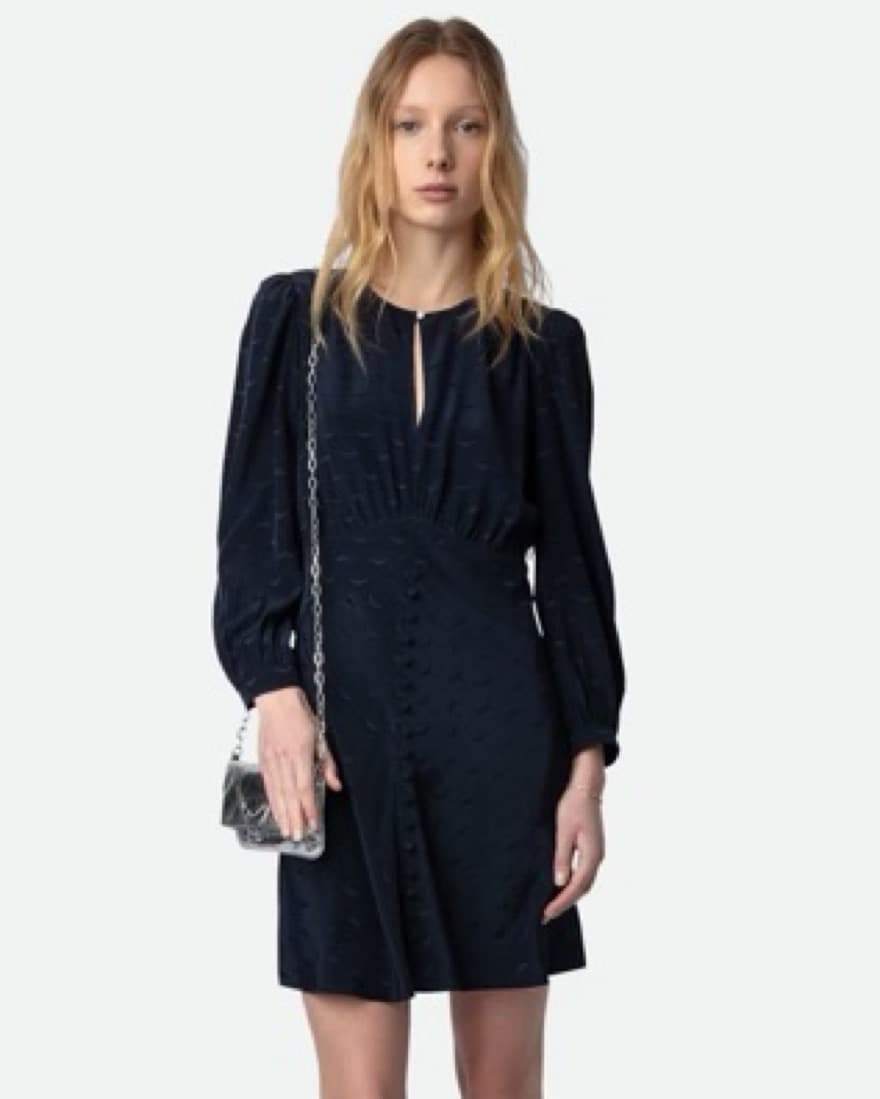 Zadig & Voltaire Silk Navy Dress - Image 1