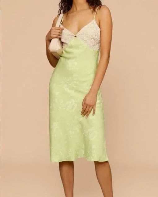 Rouje Green Textured Midi Dress - Image 6